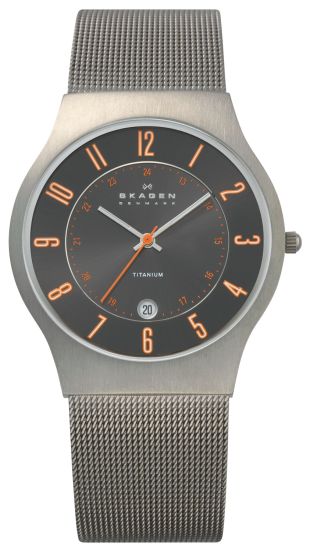 Skagen Titanium Mesh Watch Band Men's Skagen Slimline Titanium Mesh Band  Watch 233XLTTM