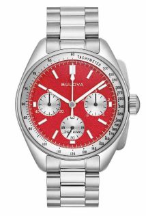 Rajoitettu erä Bulova-kronografi punaisella kellotaululla ja ylimääräisellä nahkarannekkeella - Lunar Pilot Blood Moon | 96K115
