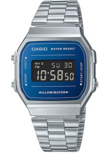 Vapor Blue Vintage Casio retro teräksinen digitaalinen illuminator-kello | A168WEM-2BEF