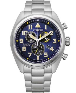 Citizen urheilu kello Eco-Drive kronografilla Super Titanium | AT2480-81L