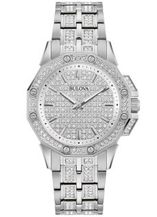Bulova Octava Crystal naisten kello kristallikoristeisella kellotaululla ja teräsrannekkeella | 96L305