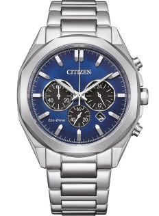 Citizen Eco-Drive kronografi teräksestä B620 koneistolla ja sinisellä kellotaululla | CA4590-81L