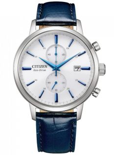Citizen Eco-Drive kronografi teräksestä B642 koneistolla ja valkoinen kellotaulu | CA7069-16A