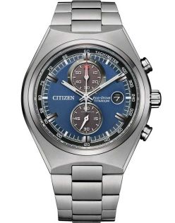 Citizen Eco-Drive Super Titanium kronografi | Kevyt ja kestävä sinisellä kellotaululla | CA7090-87L