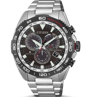 Citizen Promaster Land kronografi radiokontrollilla | Eco-drive maailmanaikakello ikuisella kalenterilla ja tachymetrillä | CB5036-87X