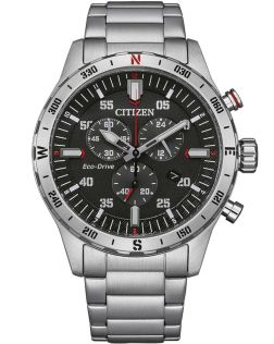 Citizen Eco-Drive kronografi teräksessä H500 koneistolla ja kompassirenkaalla | AT2520-89E