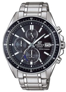 Edifice Solar Steel -kello safiirikristallilla ja aurinkovoimalla | EFS-S510D-1AVUEF