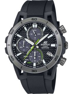 Aurinkokronografi Casio Edifice hiilikuiturungolla ja heijastamattomalla safiirikristallilla | EFS-S640PB-1AVUEF