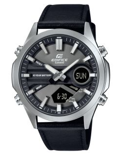 Casio Edifice World Time -kello nahkarannekkeella ja Telememo-ominaisuudella | EFV-C120L-8AEF