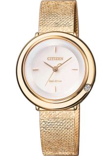 Citizen L Ambiluna naisten kello mesh-rannekkeella ja timantilla | EM0643-84X