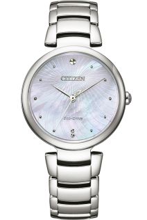 Citizen Eco-Drive naisten kello helmiäistaululla ja teräsdesignilla | EM0850-80D