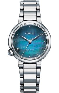 Citizen Eco-Drive naisten kello timantilla ja turkoosilla helmiäistaululla | EM0910-80N