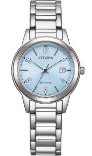 Citizen Eco-Drive naisten kello vaaleansinisellä kellotaululla | FE1241-71L