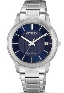 Citizen Eco-Drive naisten kello teräksessä | Sininen kuvioitu kellotaulu | FE6011-81L