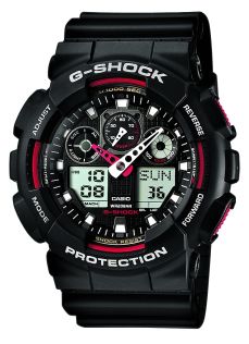 Musta ja punainen G-Shock Speed Timer urheilullisella ilmeellä | GA-100-1A4ER