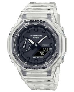 Läpinäkyvä kahdeksankulmainen G-Shock-kello hiilisuojalla | GA-2100SKE-7AER