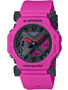 Kompakti pinkki G-SHOCK ohut hiilisuojarungolla ja 200M vedenkestävyydellä | GA-2300-4AER