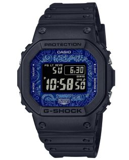 Paisley-kuvioinen G-SHOCK Solar Radio Bluetooth -kello, sininen digitaalinen | GW-B5600BP-1ER