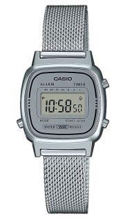 Vintage digitaalinen Casio-kello verkkorannekkeella ja retrotyylillä | LA670WEM-7EF