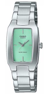 Vihreä suorakulmainen kellotaulu, naisten teräskello | LTP-1165PA-3CEF