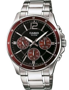 Neobrite Black Casio kolminkertaisella apunäytöllä ja valovoimaisella designilla | MTP-1374PD-5AVEF