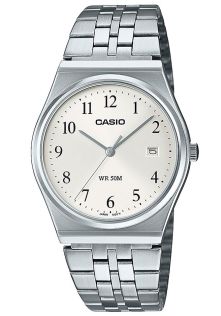 Casio Vintage erittäin ohut kello hopeataululla, 1980-luvun inspiraatiolla | MTP-B145D-7BVEF