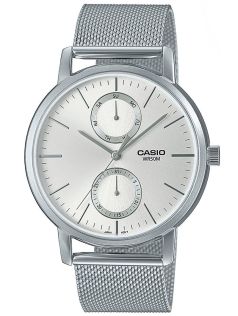 Hopeinen mesh-rannekello minimalistisella päiväysnäytöllä | MTP-B310M-7AVEF