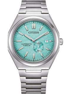 Citizen Automatic titaaninen miesten kello mintunvihreällä kellotaululla ja mekaanisella koneistolla | NJ0180-80M