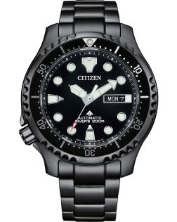 Citizen Promaster automaattinen sukeltajankello ISO-sertifioinnilla | Musta ammattisukeltajankello 200m vedenkestävyydellä | NY0145-86EE