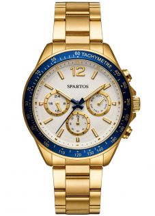Spartos Mens Classic Golden Chronograph 45mm