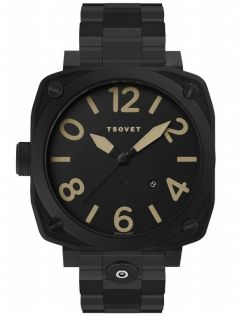 Tsovet SVT-AT76 - Musta miesten kello beigeillä viisareilla