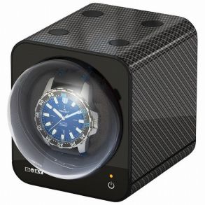 Beco Boxy Fancy Brick watchwinder for one watch, carbon, combinable, without adapter