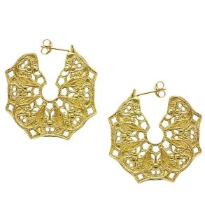 Lucy Ashton Mandala Hoop Earrings Gold Plated
