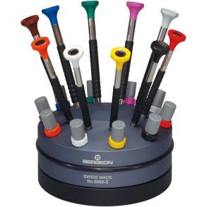 Bergeon 6899-S10 Rotating Base with 10 Screwdrivers with Spare Blades 217905