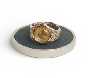 MORELUND Watchmat in Grey Aluminum/Black Leather MO2403