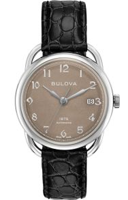Bulova 1875 Commodore Limited Edition automaattikello sveitsiläisellä koneistolla ja ruskea hiekkapuhallettu kellotaulu | 96B324