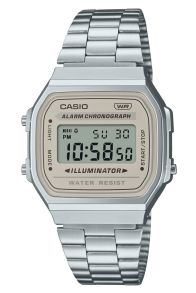 Casio Vintage klassinen digitaalinen teräskello 7 vuoden paristolla | A168WA-8AYES
