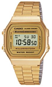 Klassinen, kultainen retromalli Casio - Casio A168WG-9EF