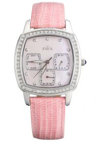 Inex Ladies Pink Day Date Crystals 34mm