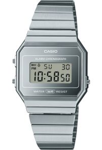 Casio Vintage Slim digitaalinen hopeakello kromisella designilla | A700WEV-7AEF