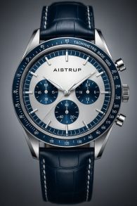 Aistrup AIW8705 Classic Sapphire Chronograph miesten rannekello panda kellotaululla ja sinisillä yksityiskohdilla | AIW8705