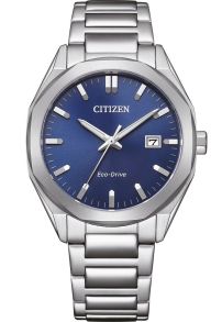 Citizen Eco-Drive miesten teräskello | 38mm ohut muotoilu sinisellä aurinkosäde kellotaululla | BM7620-83L