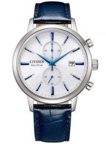 Citizen Eco-Drive kronografi teräksestä B642 koneistolla ja valkoinen kellotaulu | CA7069-16A