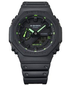 Ultra-ohut G-Shock Carbon Core digitaalinen kello armeijanvihreällä designilla, 200M vedenkestävä | GA-2100-1A3ER