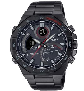 Aurinkovoimalla toimiva Edifice Racing Black -älykello kahdeksankulmaisella työkalumuotoilulla | ECB-950DC-1AEF