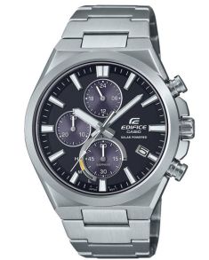 Edifice Solar Chronograph safiirikristallilla ja aurinkopaneeleilla | EFS-S630D-1AVUEF