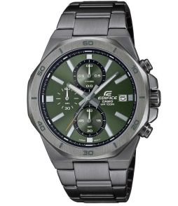 Ionipinnoitettu Edifice Green Dial -kronografi kahdeksankulmaisella kehyksellä | EFV-640DC-3AVUEF