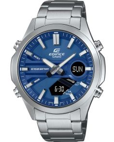 Sininen kellotaulu Edifice World Time teräsurheilukello | EFV-C120D-2AEF