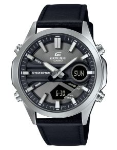 Casio Edifice World Time -kello nahkarannekkeella ja Telememo-ominaisuudella | EFV-C120L-8AEF