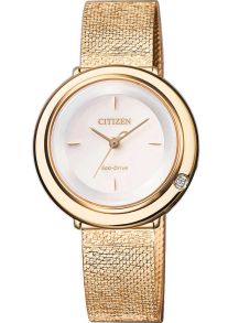 Citizen L Ambiluna naisten kello mesh-rannekkeella ja timantilla | EM0643-84X